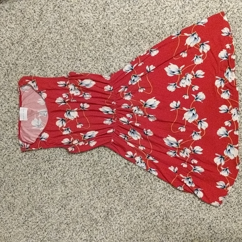 French Grey floral dress medium